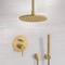 Matte Gold Ceiling Shower With 8